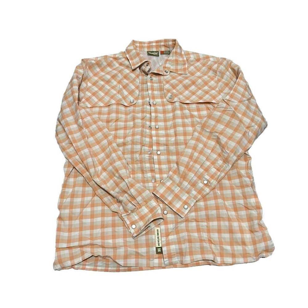 Howler Brothers Matagorda Long Sleeve Shirt Landon Plaid Pumpkin Smal
